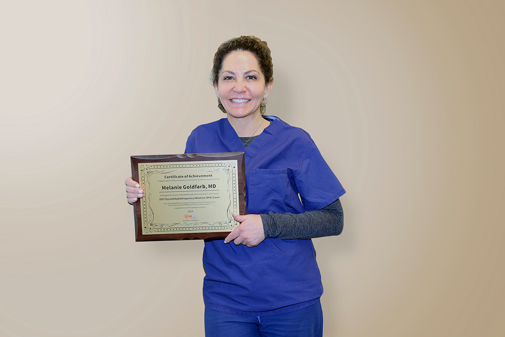 Dr. Melanie Goldfarb Award - 250 Successful RFA procedures - Saint John's Health Center